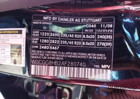 2010 Mercedes-Benz Glk 350 4Matic z USA, uszkodzony, nr VIN WDCGG8HB2AF280740